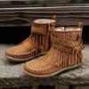 Short Boots, Women's Shoes, Flat Bean Shoes, New Side-zipper Fleece Women's Boots