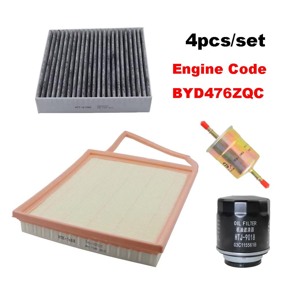 4pcs Filter Set For BYD TANG DM-i 2025 2024 1.5L Hybrid DMp Engine Cabin A/C Fresh Air Fuel Gas Oil Filter Kit Accessories