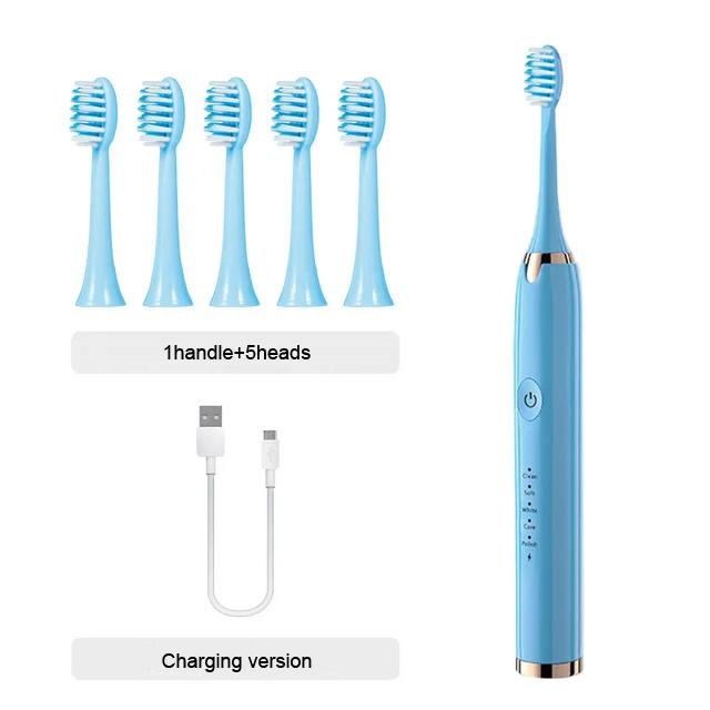 New Smart Electric Toothbrush USB Rechargeable Teeth Clean Whitening Sonic Toothbrush Timing Tooth Brush With Replacement Heads