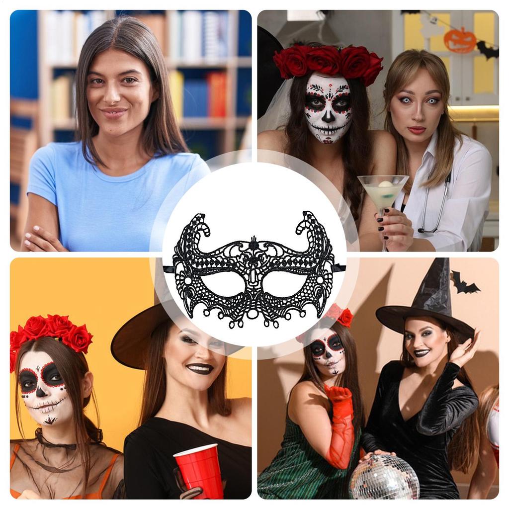 Lace Black Eye Cover Women Carnival Face Masque Festivals Decoration Blindfold For Women Girls Teens Halloween Christmas
