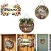 Warm Home Round Doorplate Retro Style Hanging Wooden Board New Wall Sign  Front Door Decor