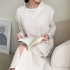 New ArriValS Open Run Women S looSe Fit VeSt V Neck Side Slit Box Knit Hip coVer