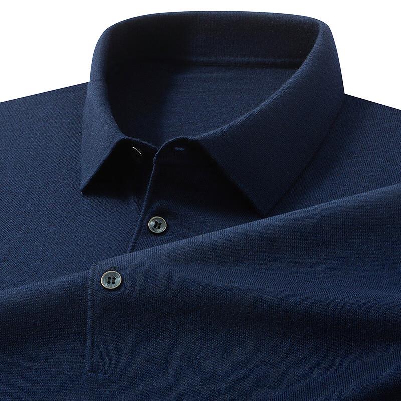 

Мужской трикотажный свитер-поло из смеси мериносовой шерсти и шелка FAPAI XL 52