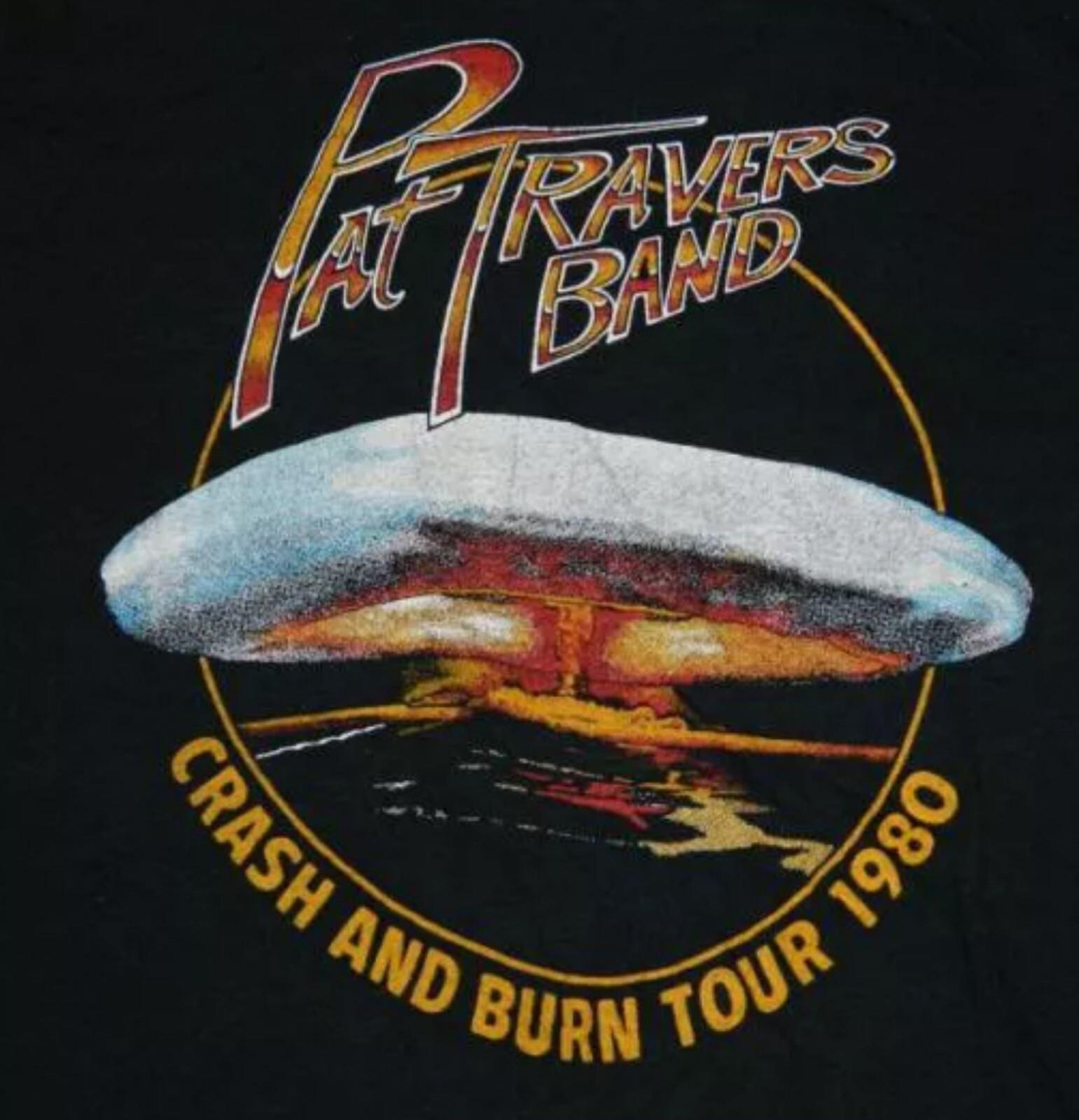 PAT TRAVERS BAND 1980 Tour Cotton Black Men T-shirt S-45XL XXL