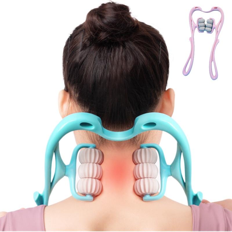 Plastic Point Pressure Therapy 6 Massage Roller Neck Massager For Shoulder Neck