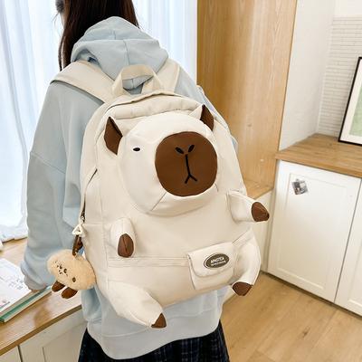School Bag 2025 New Cute Cartoon Ins Wind Backpack Casual Simple Go Out Play Bag Lightweight Versatile School Bag