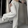 Autumn and winter sweatpants fleece sweater pants women's wide-leg pants loose high-waisted sports straight pants warm and casual