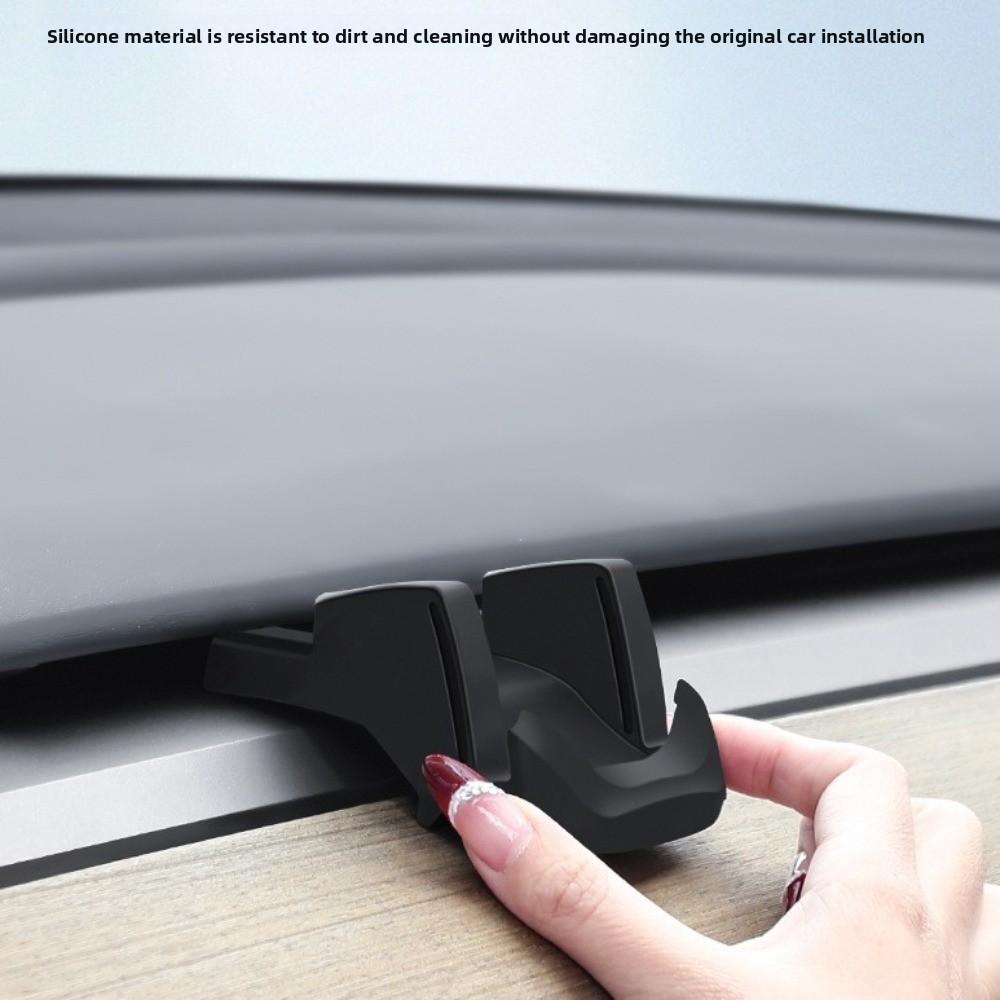 Silicone Car Phone Holder Black Hands-Free GPS Organizer Secure Grip No Trace Installation Dashboard Rack for Model 3/Y Car Use