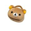 Cute Bear Girl Plush Elliptical Stereoscopic Makeup Bag Portable Storage Bag Easy Bear Bear Storage