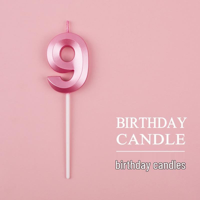 Gold and Silver Number Candles for Birthday Cakes - Pink Exquisite Design