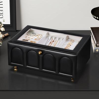 Luxury Jewelry Box Double Drawer Ring Earrings Organizer Boxes Large Capacity Aesthetic Women Jewelry Necklace Storage Display Ornaments Boxes Modern