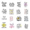 50 Black and White English Phrases Graffiti Stickers Helmet Mobile Phone Motorcycle Computer Decoration Stickers