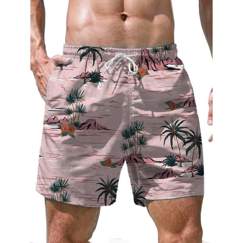 Summer 3D Beach Scenery Print Shorts Fashionable Casual Beach Men's Shorts