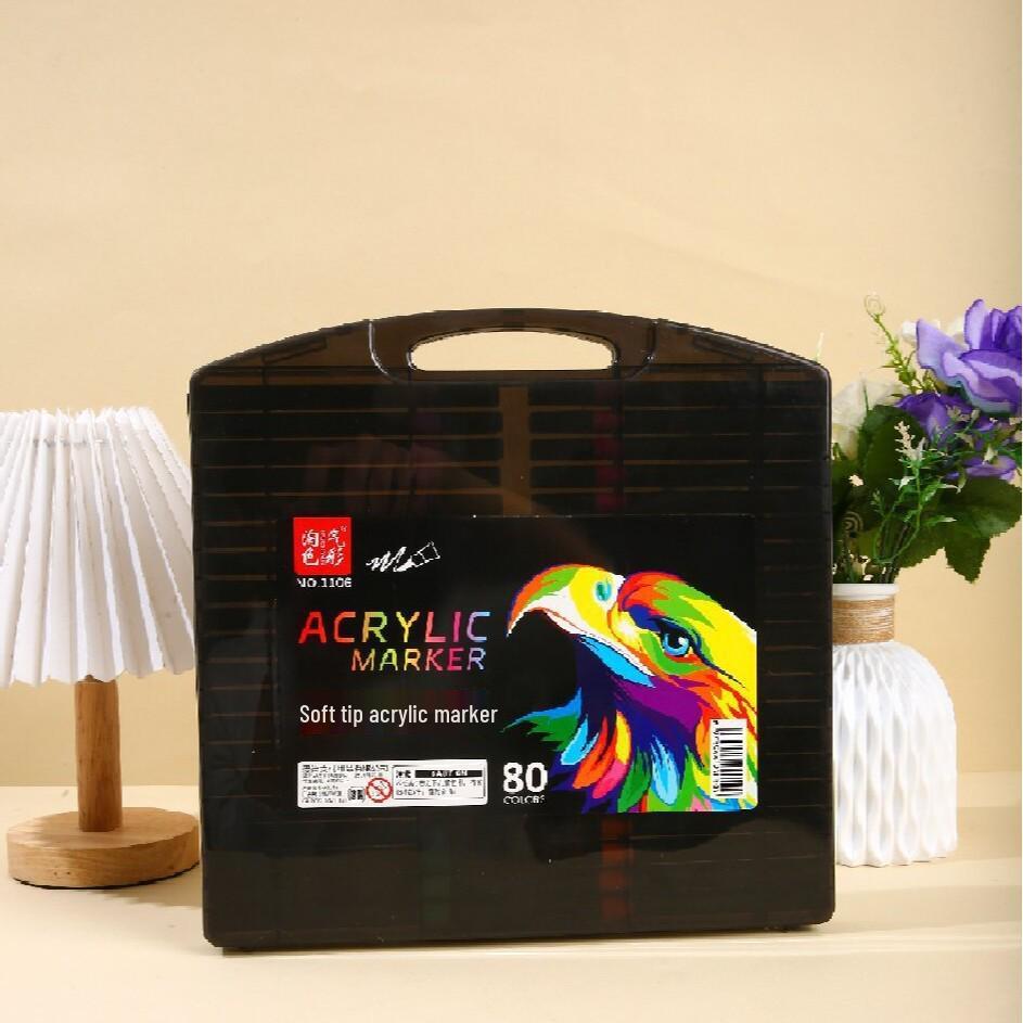 Quick-Dry Black Acrylic Marker: No-Bleed, Layerable, Soft Tip for Kids' Graffiti Art