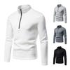 Men's High Neck Zipper Long Sleeve T-Shirt - European Size, Autumn/Winter Collection