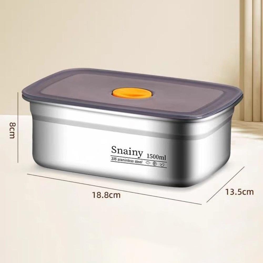 Stainless Steel Bento Box Sealed Refrigerator Freezer Storage Box Camping Lunch Box Camp Supplies
