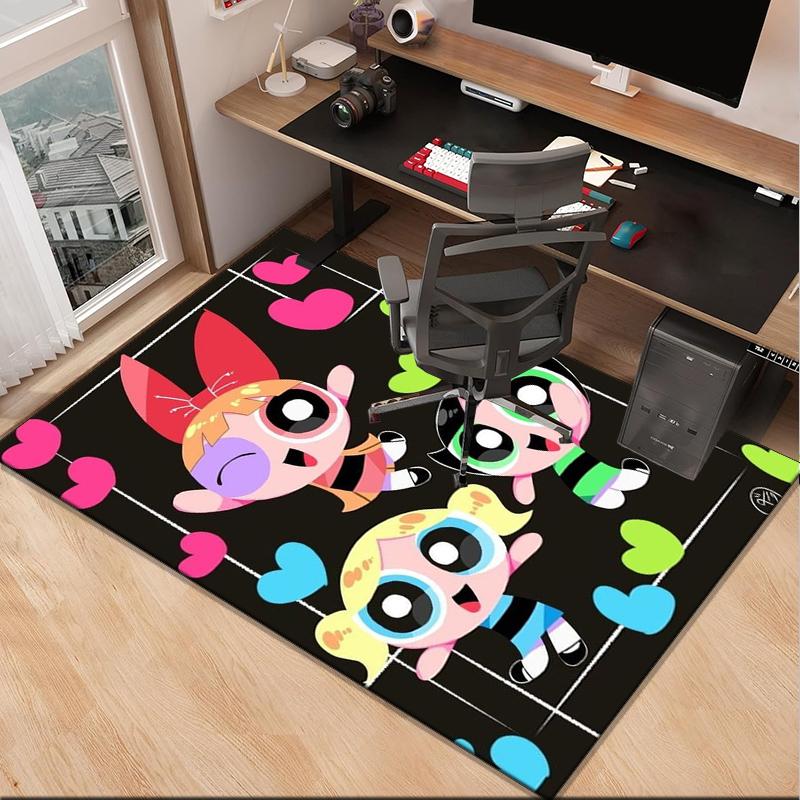 Power Police  Adventure Office Rug Chair Mat, Game Carpet, Suitable for Front Door, Bedroom, Living Room, Desk, Holiday Gift