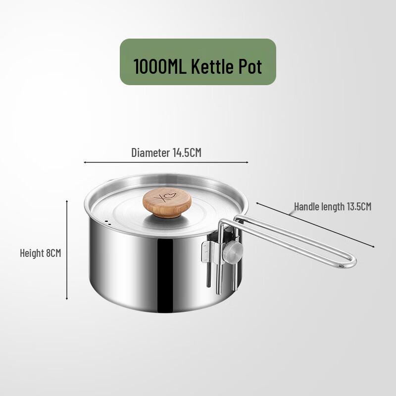 

OEING 1L Stainless Steel Portable Camping Kettle 1L
