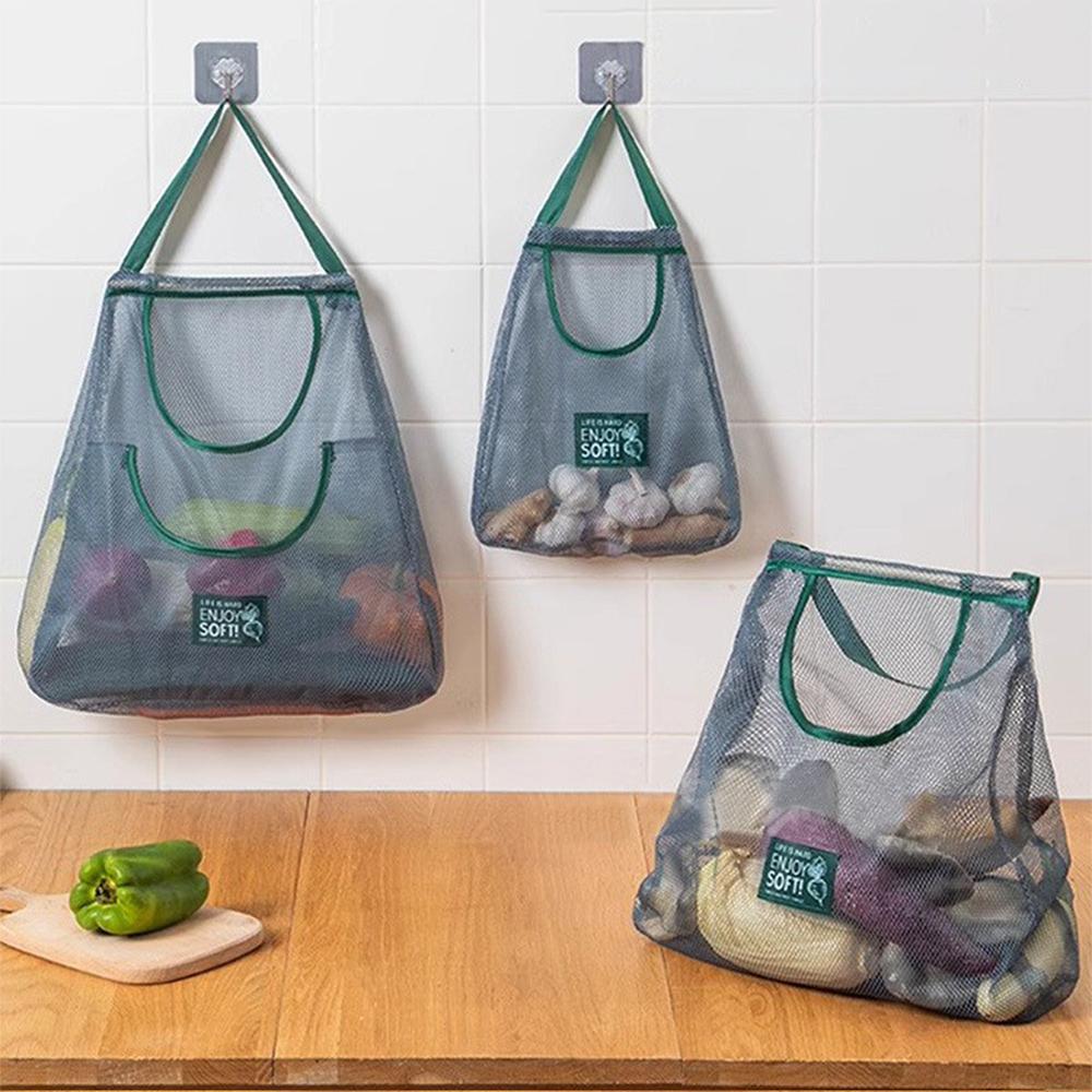 Multifunctional Hanging Storage Bag Reusable Kitchen Storage Bags Ginger Garlic Storage Organizer Fruits Vegetables Storage Net
