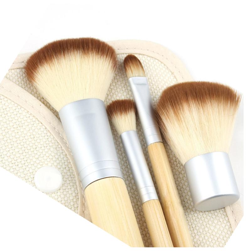 4pcs/set Make Up Brushes Set Natural Bamboo Handle Blending Makeup Brush Hot Cosmetics Tool Kit Powder Brushes For Women