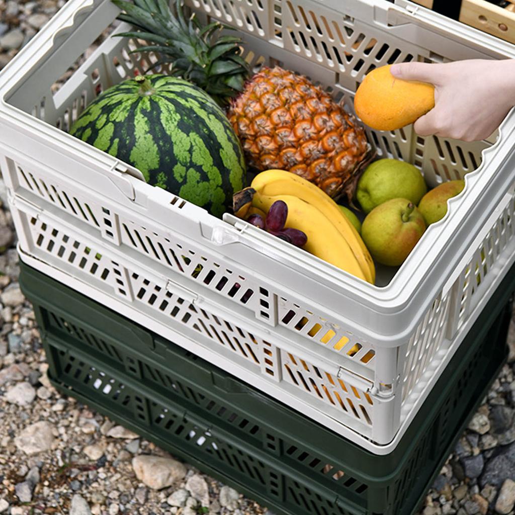 Outdoor Camping Picnic Basket Foldable Large Capacity Multifunction Handheld Camping Storage Basket Picnics Storage Box