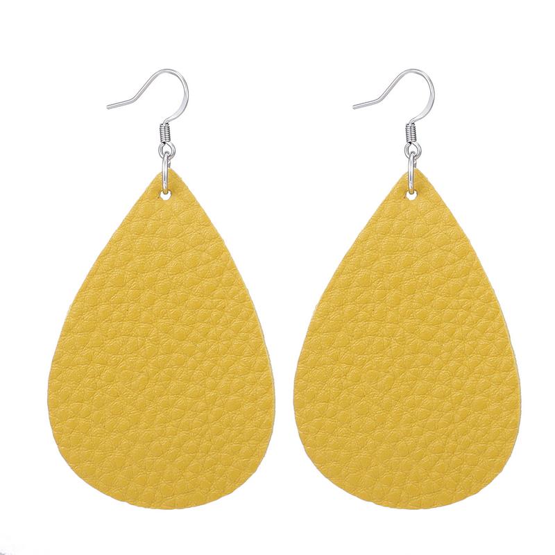 Fashion 29 Colors Teardrop Leather Earrings Lightweight Drop Earings Zircon Antique Dangle Earrings For Women Gifts Wholesale