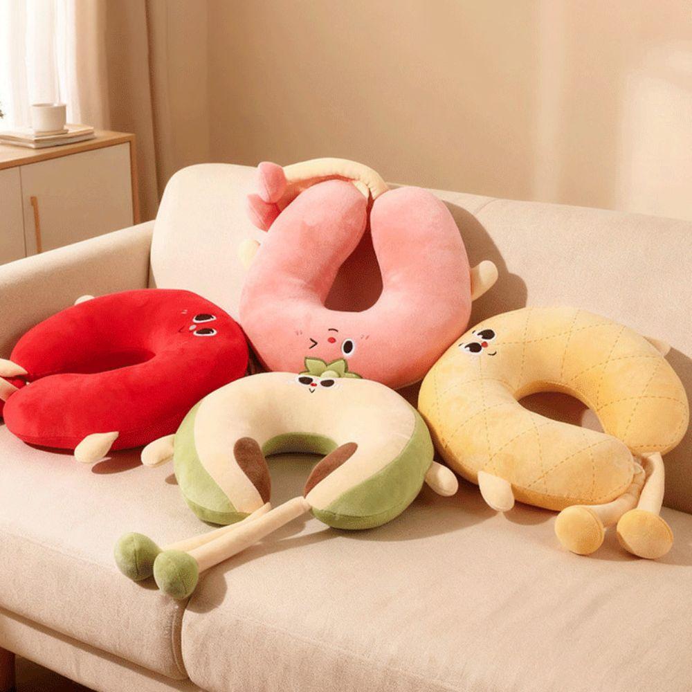 Cartoon Travel Pillow PP Cotton Headrest Adorable Office Nap Pillow  Airplane