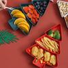 Amosfun Christmas Tree Snack Serving Tray 3 Grids Tree Shaped Plates for Dried Fruits Candy Nuts Treats Snack Christmas Party Favors 7 x 10 x 1.2