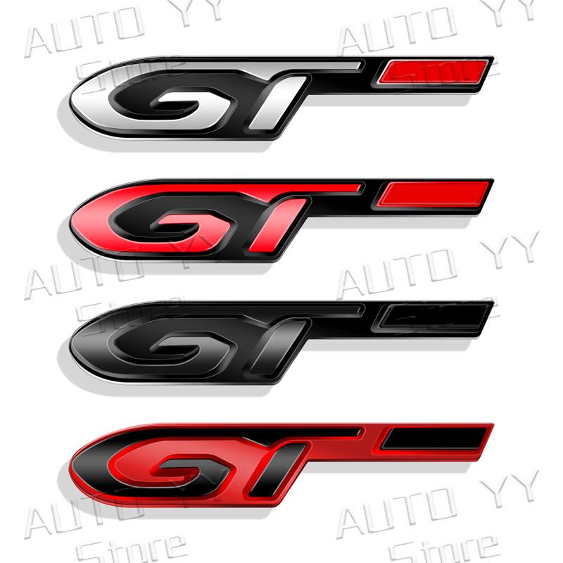 Emblema Logo Metallo 3D GT Adesivo Distintivo Carrozzeria Lato Posteriore Bagagliaio Per 308 408 508 2008 3008 5008 206 GT RCZ