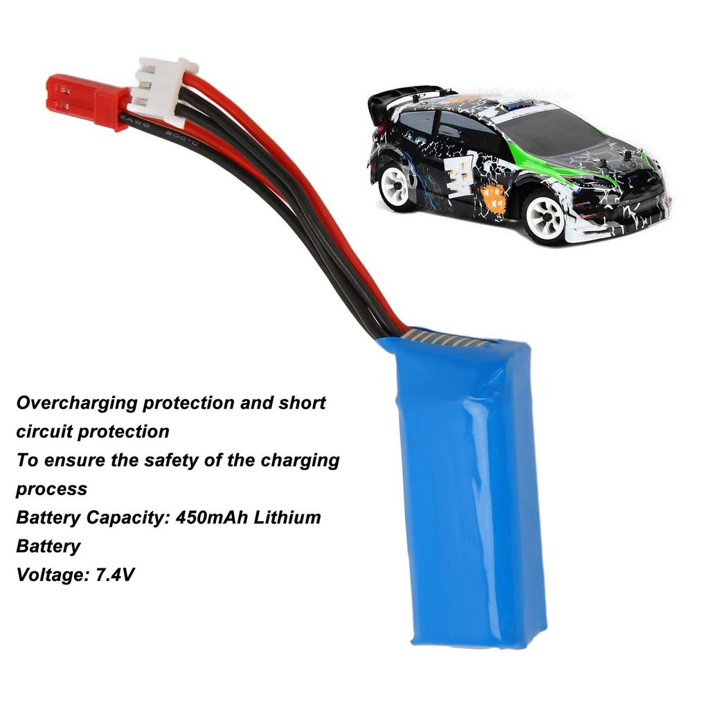 2S 7.4V 450mAh 20C Lipo Battery RC Car Special Lithium Battery with Overcharge Protection Short Circuit Protection for K989