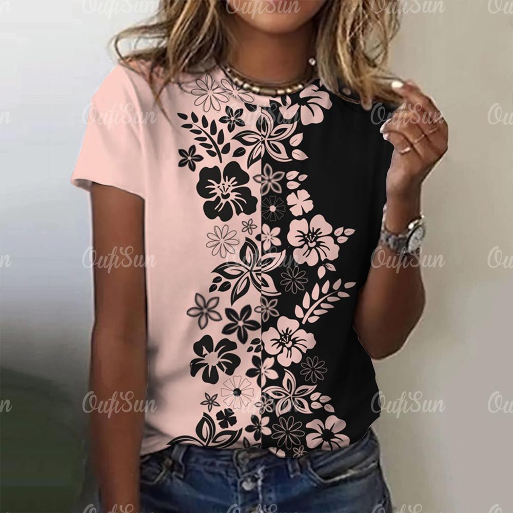 

Модная женская футболка с полосатым цветочным принтом, футболка с круглым вырезом и коротким рукавом, летний женский пуловер в стиле Харадзюку, Blusas De Mujer Verano 3XL