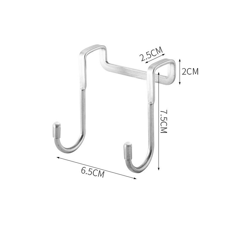 4/8PCS S-Type 304 Stainless Steel Cabinet Door Hook Multifunctional Towel Rack Hat Rack Storage Rack Kitchen Bathroom Accessorie