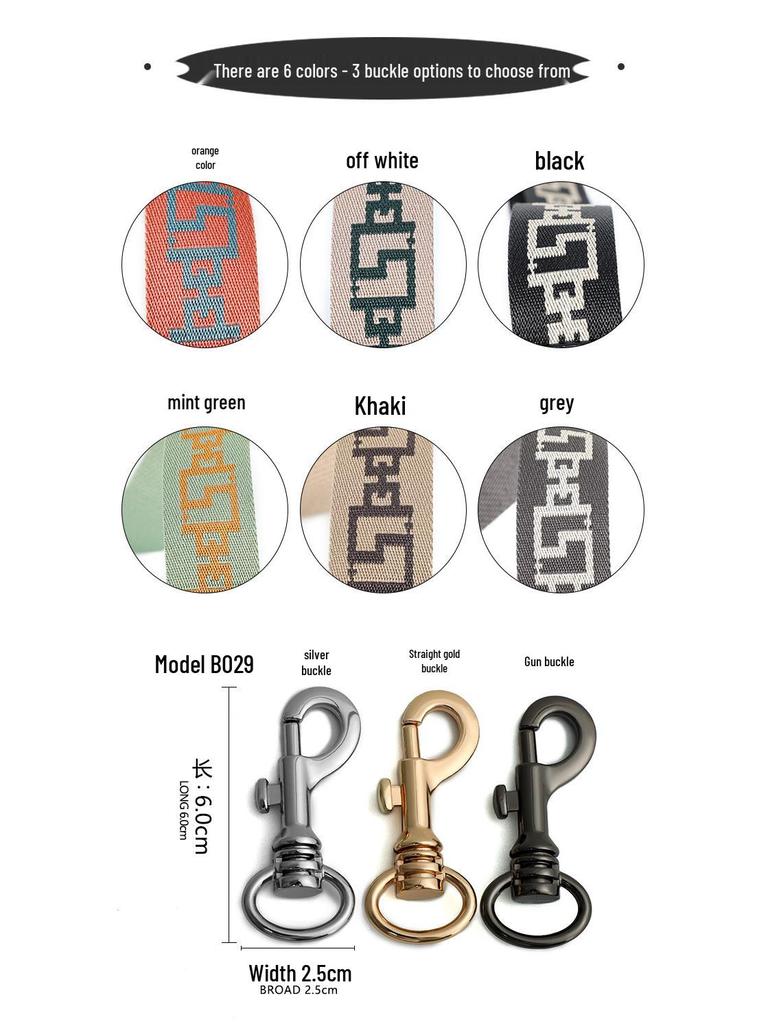 MHS-F-43 Crossbody Bag with Wide Lychee Grain Leather Strap and High-End Canvas Chain Pattern