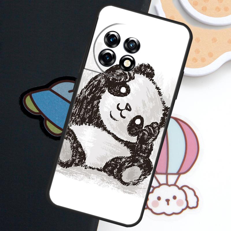 Cartoon Panda Case For OnePlus Nord 5 CE 3 4 Lite N20 N30 OnePlus 15 13 12 11 10 Pro 10T 12R 13R 15R Cover