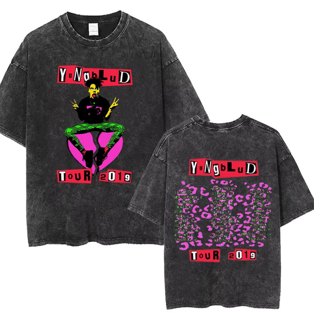 Gewaschenes Vintage Rockmusiker Yungblud Tour T-Shirt Herren Damen Retro Mode T-Shirt Männlich Lässig Übergroße T-Shirts Streetwear