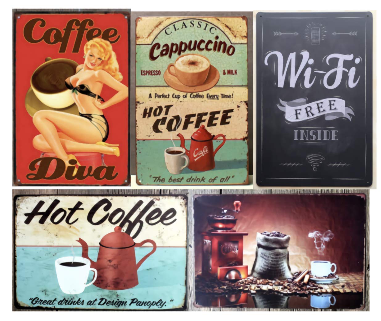 

Donley Tin Sign American Beauty Set of 5 Wall Plates Retro Goods Interior (Cafe)