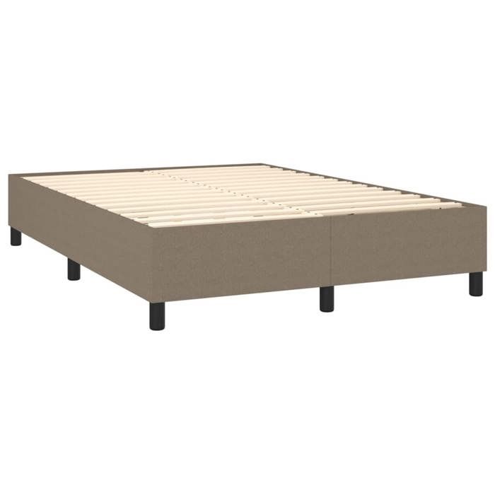 Maison Exclusive - Sommier à lattes de lit avec matelas Taupe 140x200 cm Tissu