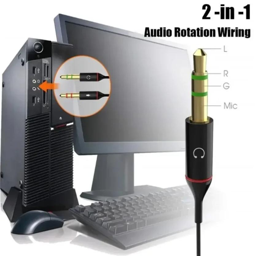 Headphone Microphone Audio Converter Splitter For Computer 3.5mm Female To Dual 3.5mm Male Headphone Mic Audio Y Splitter