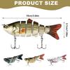 Multi Joint Bait, Suitable for Barracuda, Perch, and Salmon Perch, Equipped with Three Hooks (Type B) for Freshwater and Saltwater