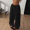 2026 Women's Spring/Summer Casual Wide-Leg Drawstring Pants: European & American Lazy Style