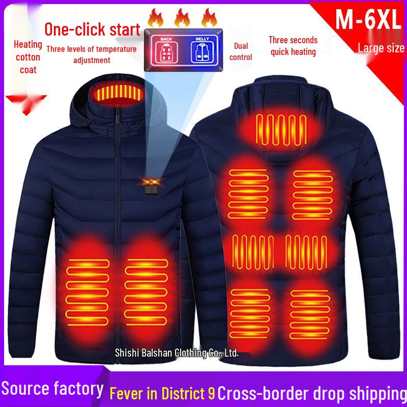 Smarte beheizte Baumwolljacke – USB-Elektroheizung, Unisex, leicht, warm, Mantel mit konstanter Temperatur