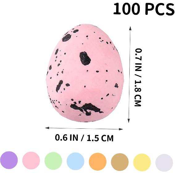 100Pcs Colorful Mini Easter Eggs Bulk Decorative Foam Easter Eggs for DIY Crafts Basket Stuffers Decoration Party Favors Supplies