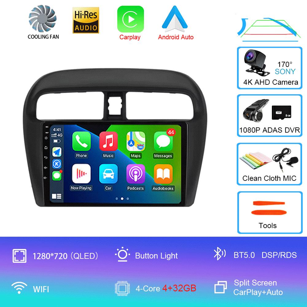 Android14 Car Radio For Mitsubishi Mirage Attrage 2012 - 2018 Multimedia Video Player Stereo GPS Navigation 5G WIFI DSP Carplay