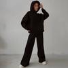 Neues Frühling Herbst Lässiges Loungewear Set Locker Langarm Weitbeinige Hose 2-teiliges Outfit Bequem Elegant Damenmode