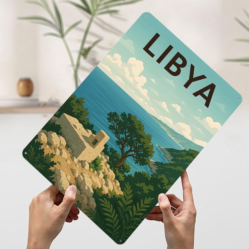 

Libya Travel Landscape Metal Poster Customized Wall Art Retro Vintage Tinplate Signs for Modern Home Decoration Luxury Man Cave 7.9x11.8In(20x30cm)
