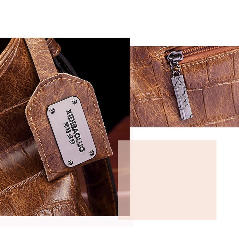 Ladies Casual Fashion Retro Tote Bag Soft Leather One-shoulder Messenger Underarm Bucket Large-capacity Bag