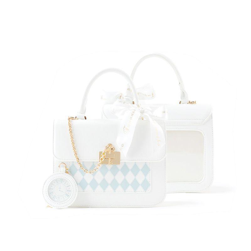 

Fashion Transparent Ladies Top-Handle Bags Simple Female Black PU Leather Crossbody Bag Casual White Handbags for Women New