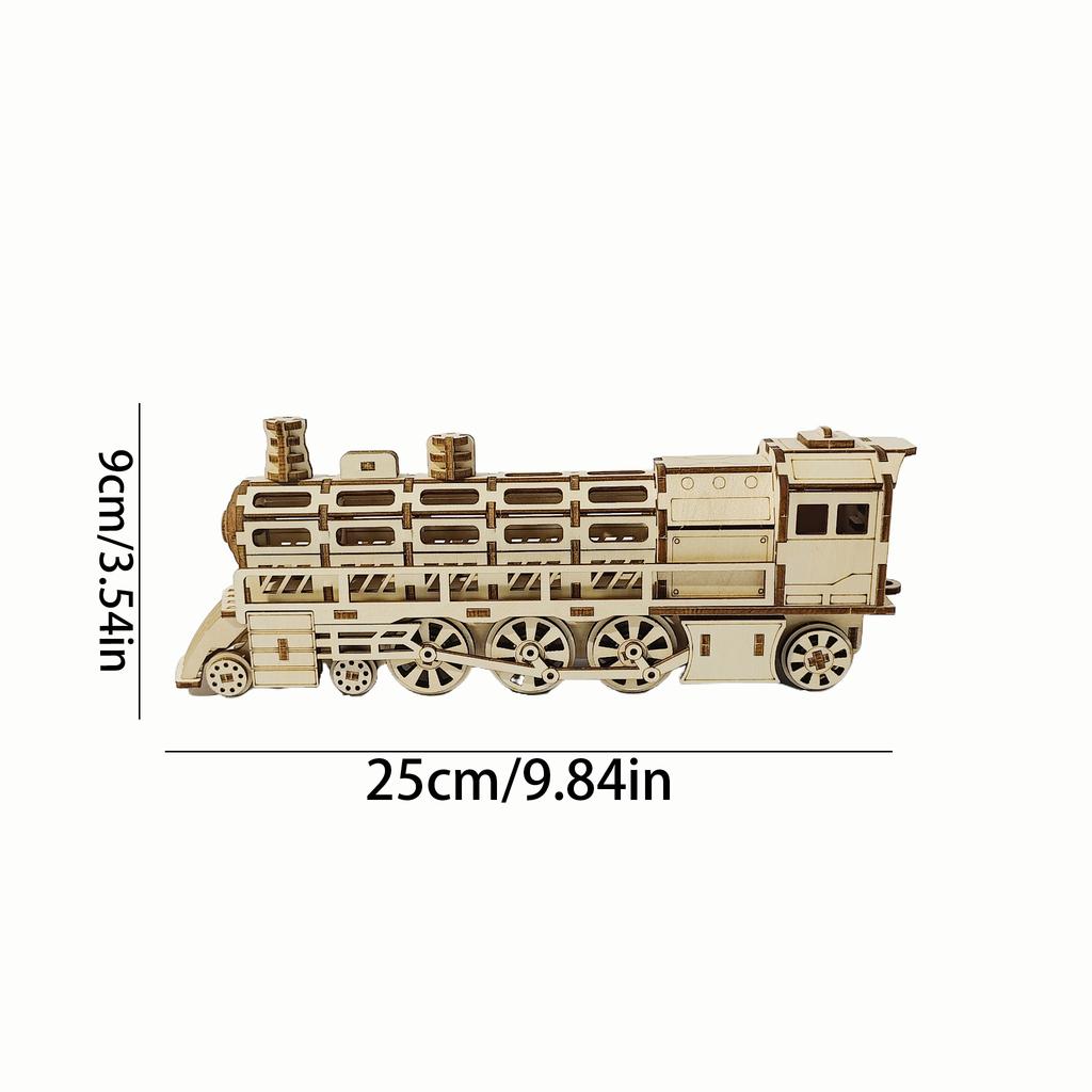 Build Your Own Locomotive 3D Wooden Puzzle Model Kit - A Fun and Educational DIY Gift