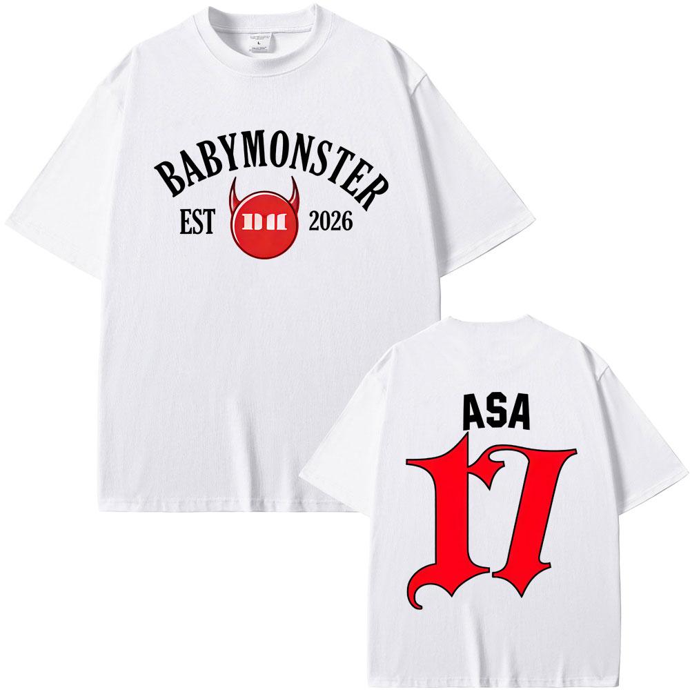 Babymonster Ahyeon Asa Rami Rora Ruka Pharita Chiquita Tour 2026 Tshirt Unisex Women Fashion Oversized Cotton Short Sleeve T Shirt