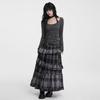 Meilade Brown Plaid Midi Skirt - Autumn Season, Long-Length
